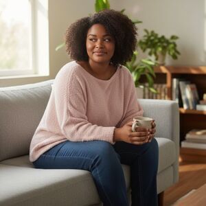 Eloquii Sz 18/20 Cozy Plush Soft Pink Long Sleeve Sweater